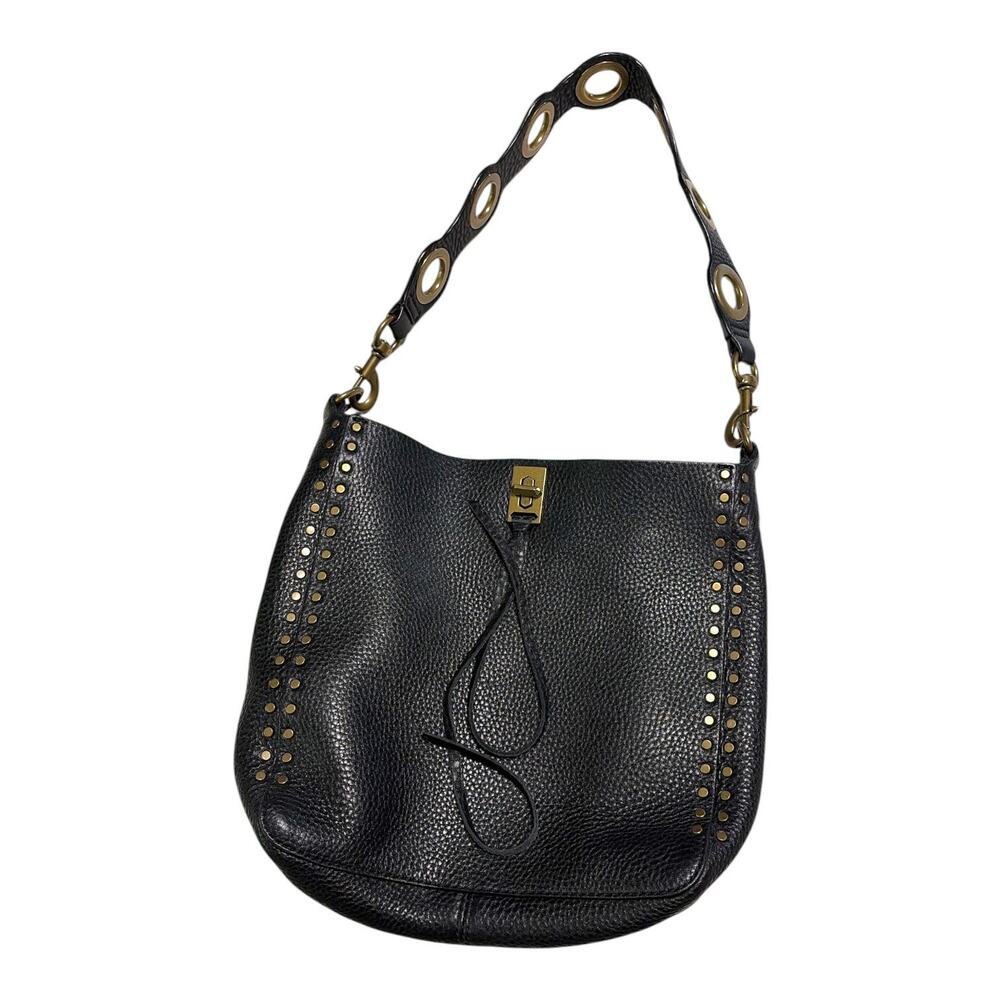 Rebecca Minkoff Darren Black Leather Boho Shoulder Bag - Picture 2 of 16